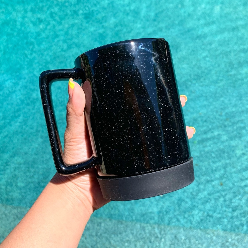 Starbucks Speckled Ceramic Desktop Mug Nonslip Bottom with Press-In Lid